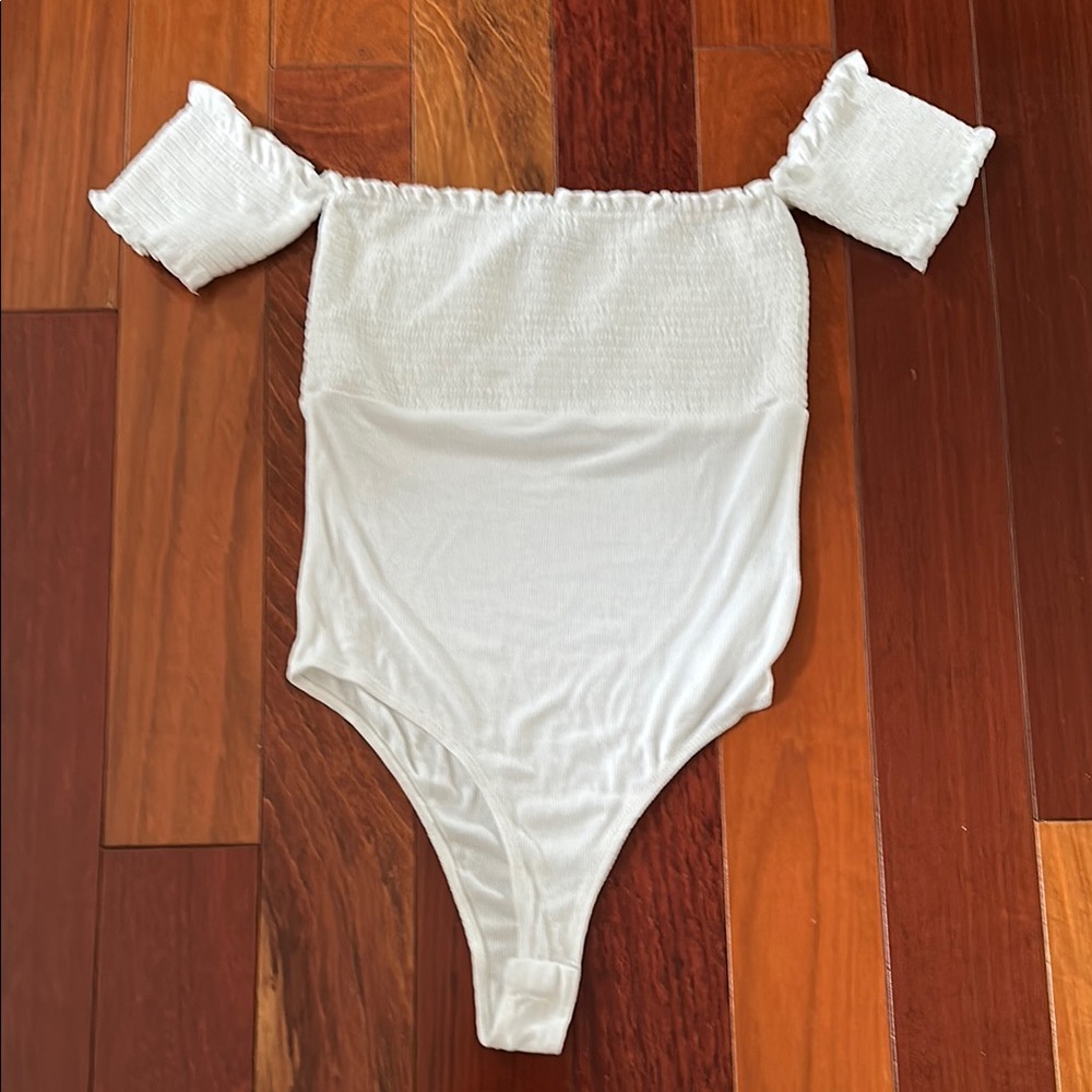 White Off-Shoulder Bodysuit